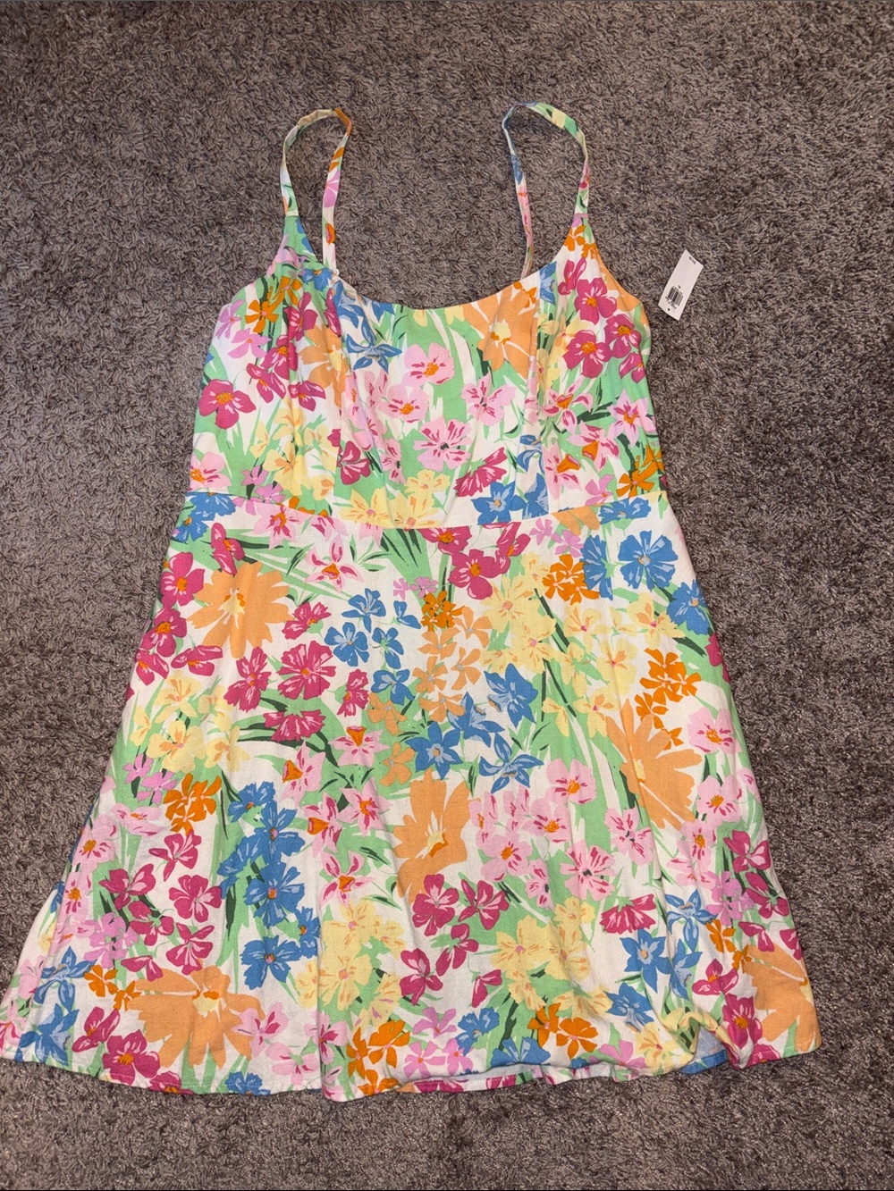 Old Navy Floral Spaghetti-Strap Mini Dress in Pink, Yellow, Blue, Green